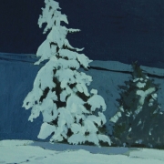 Winter's Night, oil on board 40 x 30 cm POA