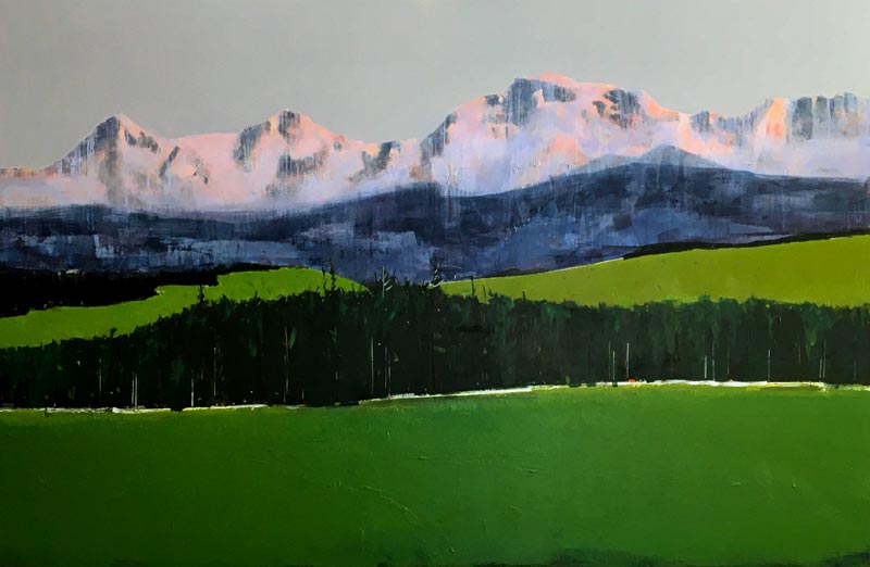 Alpine Vista, acrylic on canvas 122 x 183 cm POA