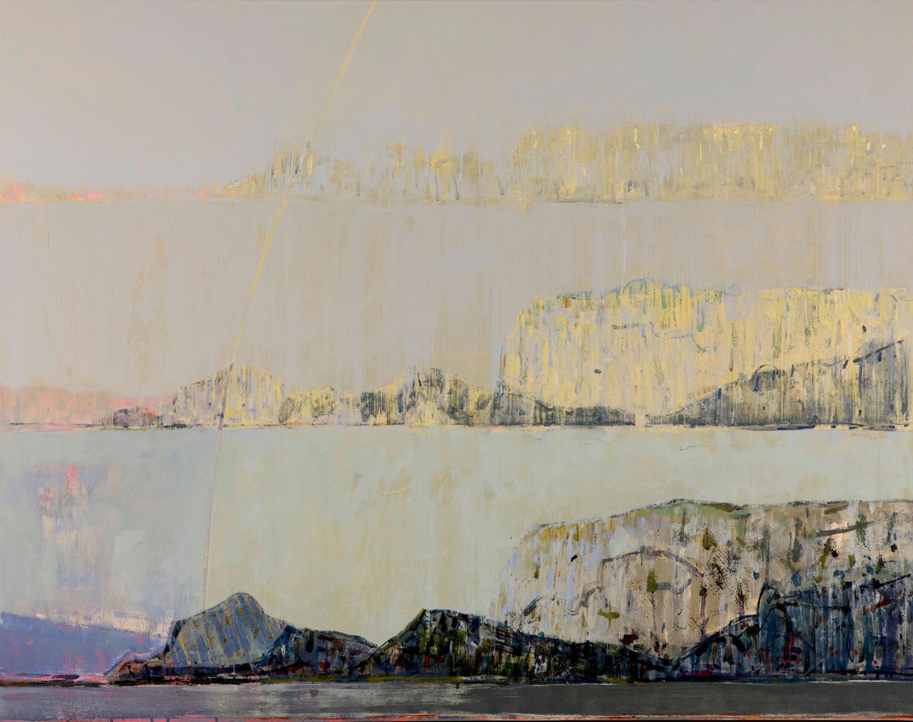 Rainbow and Double Mirage 2, acrylic on canvas 110 x 140 cm POA